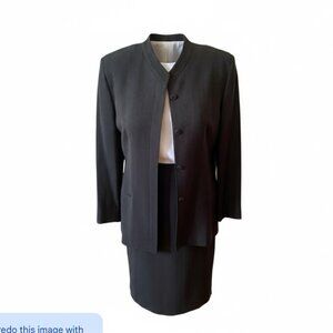 Emanuel Ungaro Vintage Mandarin Collar Jacket & Pencil Skirt Suit